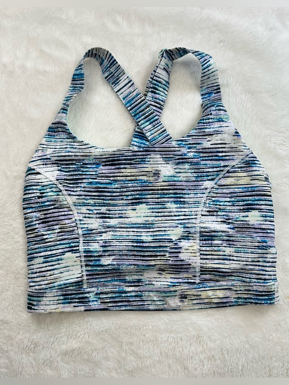 Lululemon Pure Practice Bra Blurry Belle Multi Sea Mist Size 4